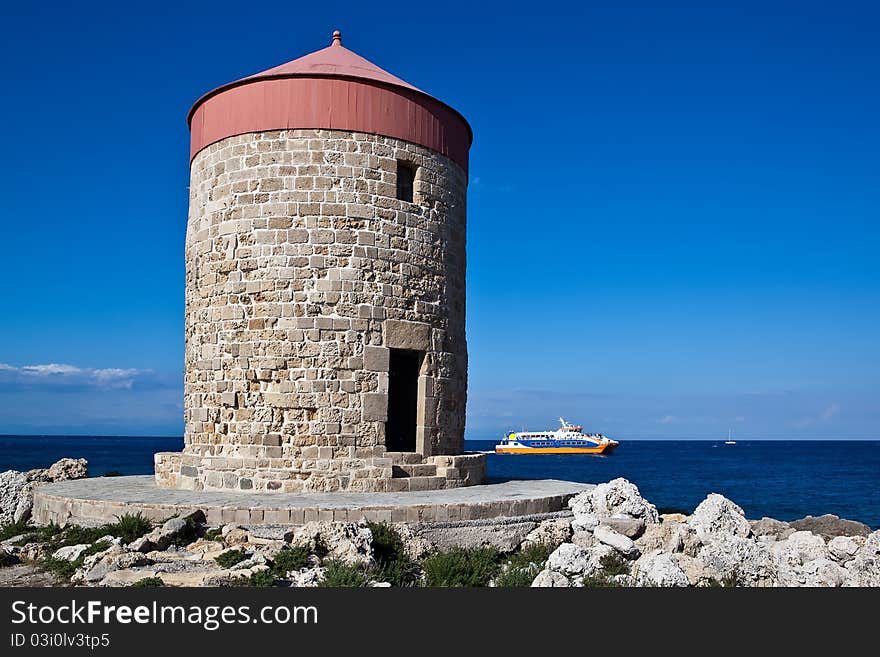 Summer Greek resort of Rhodes island