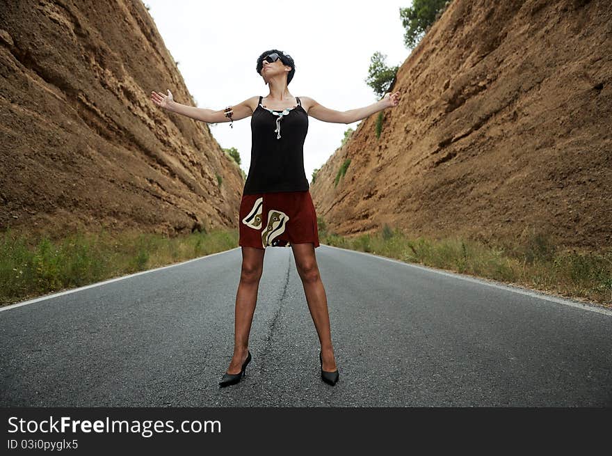 Woman on the road