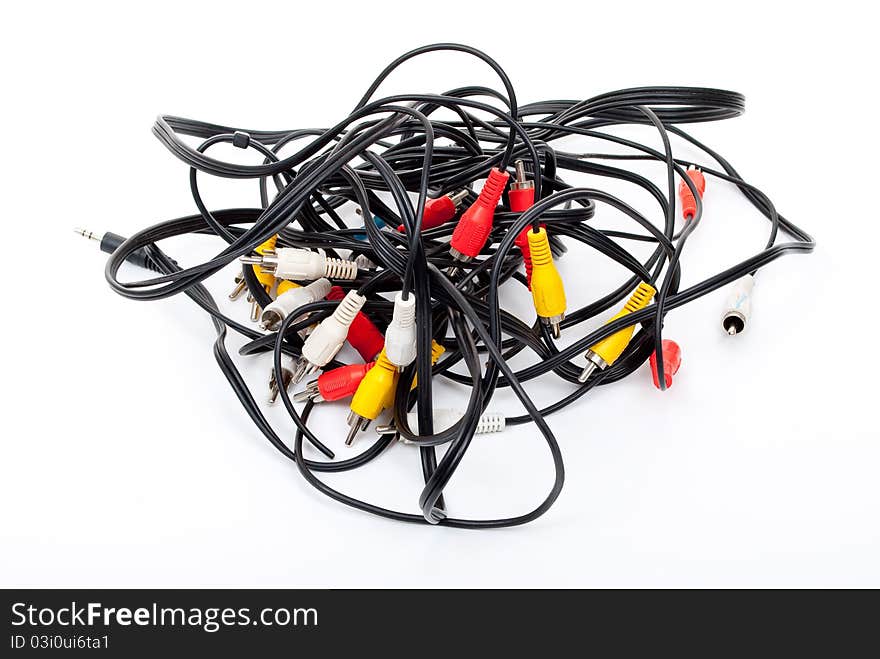 Cable bundle on white background. Cable bundle on white background