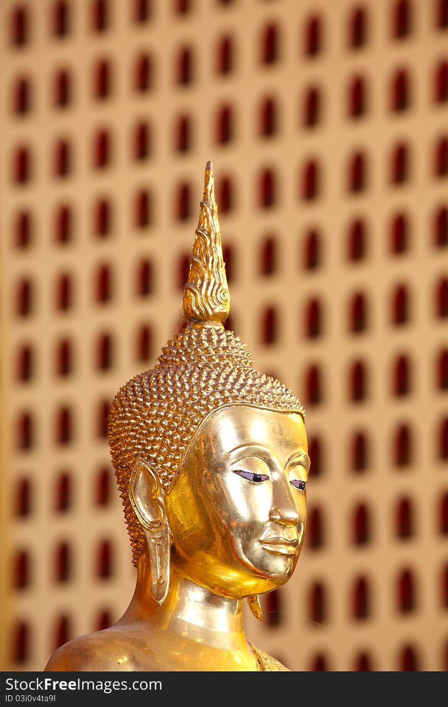 Golden Buddha head image, Ayutthaya