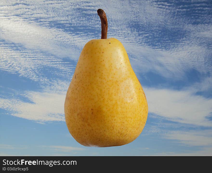 pear with sky background