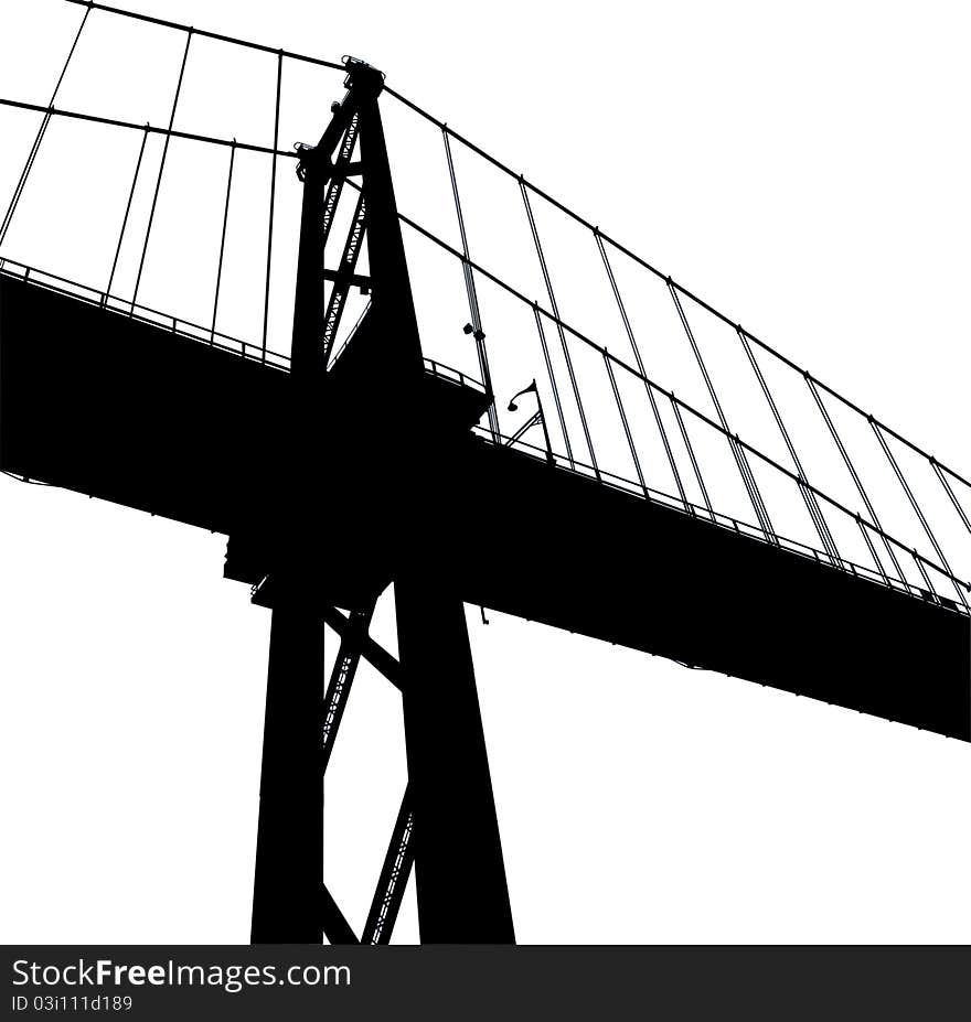 Lion gate bridge Vancouver in silhouette.