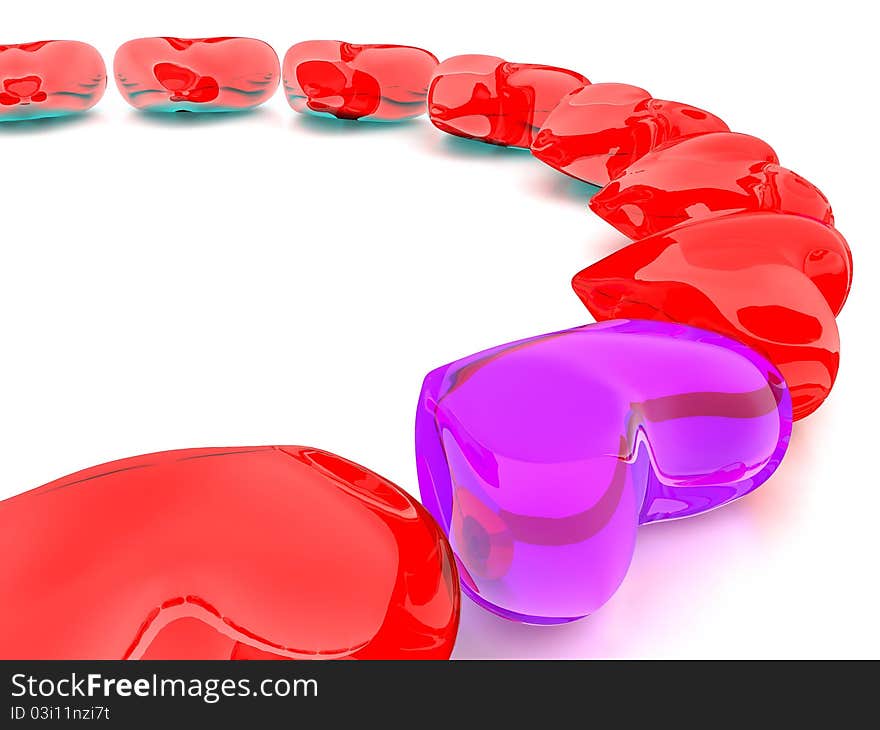 Transparent purple&red heart