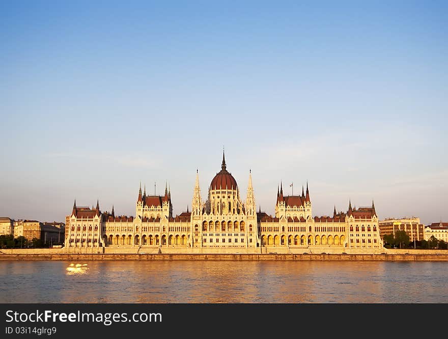 Front View Of Hungarian Parliament