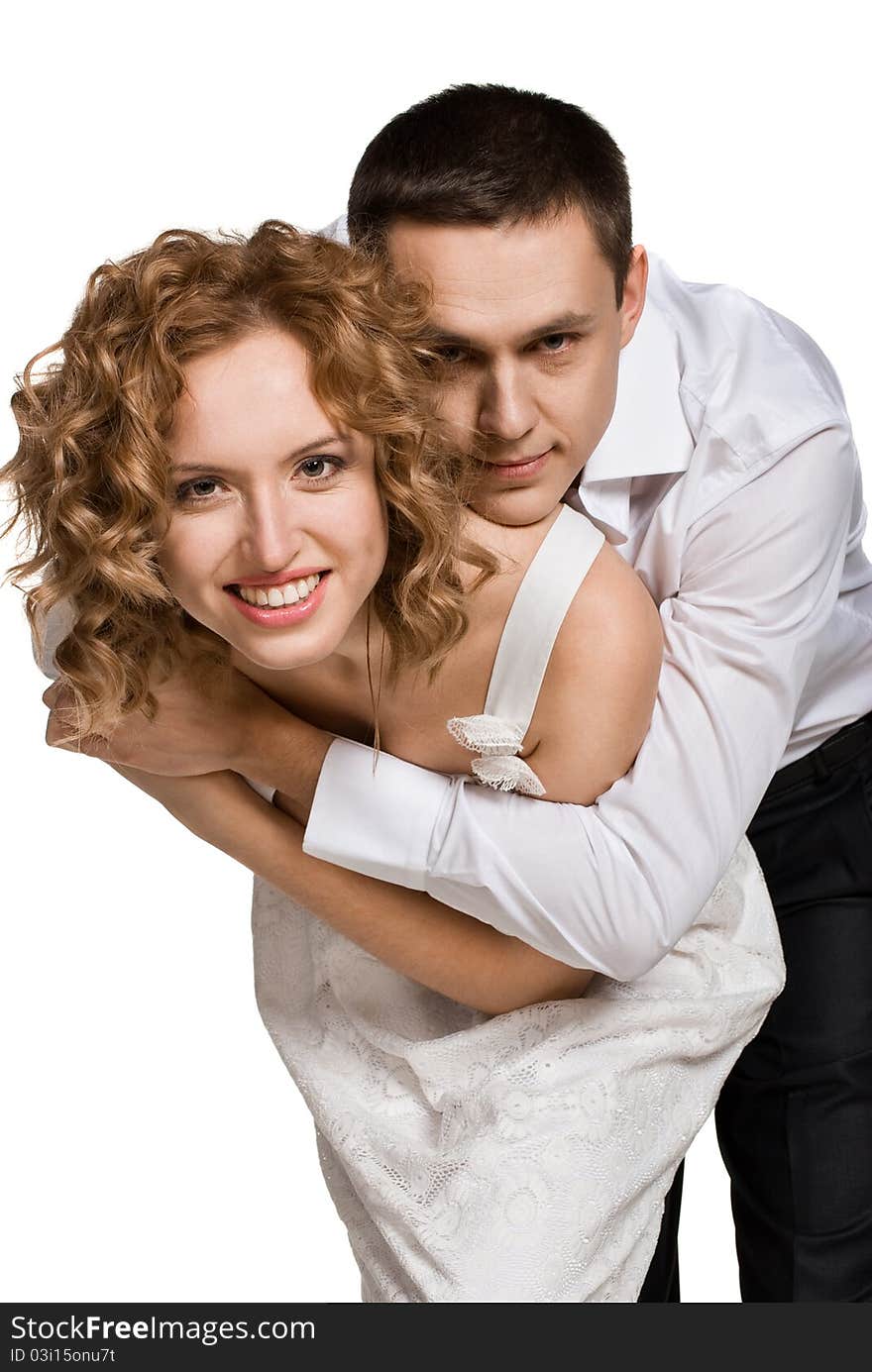 Portrait of a beautiful young happy smiling couple - isolated. Portrait of a beautiful young happy smiling couple - isolated