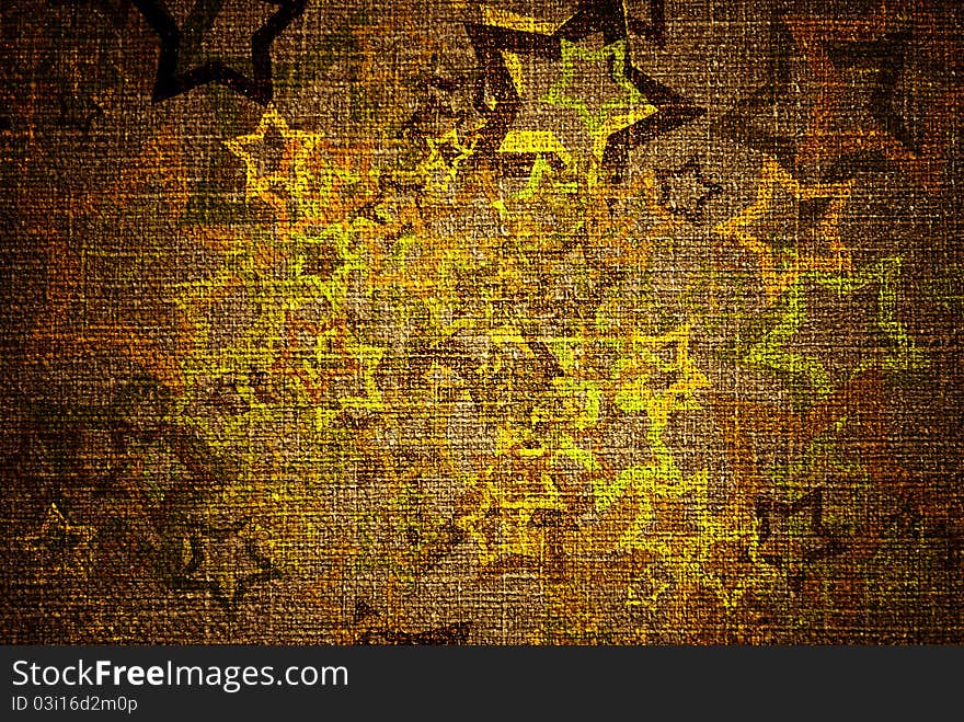 Grunge Stars On Canvas