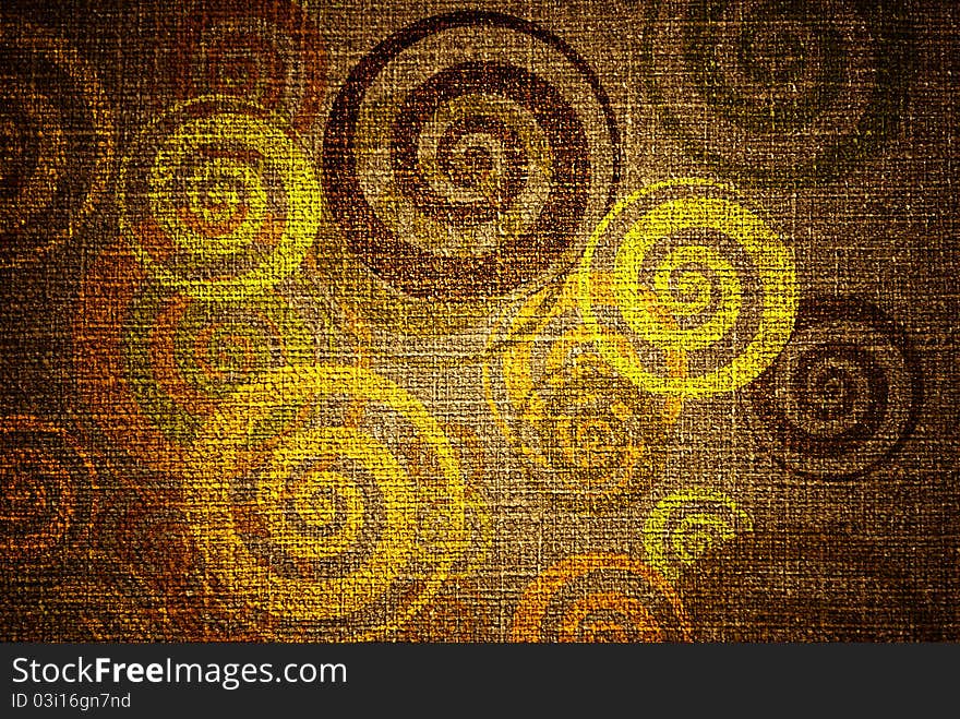 Grunge swirls on canvas