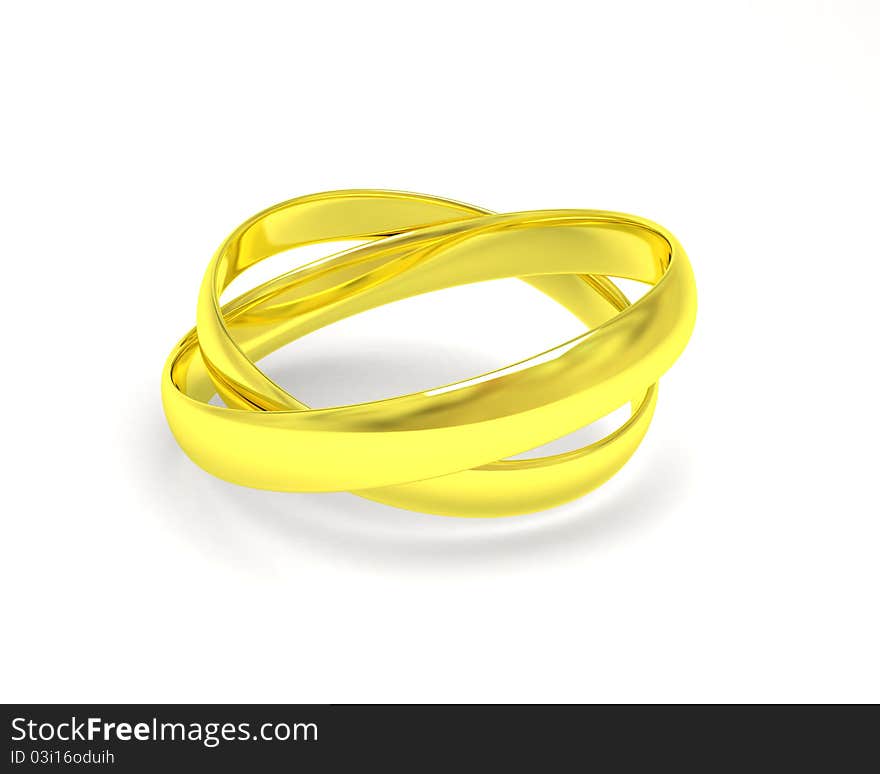 Isolated Gold Wedding Rings