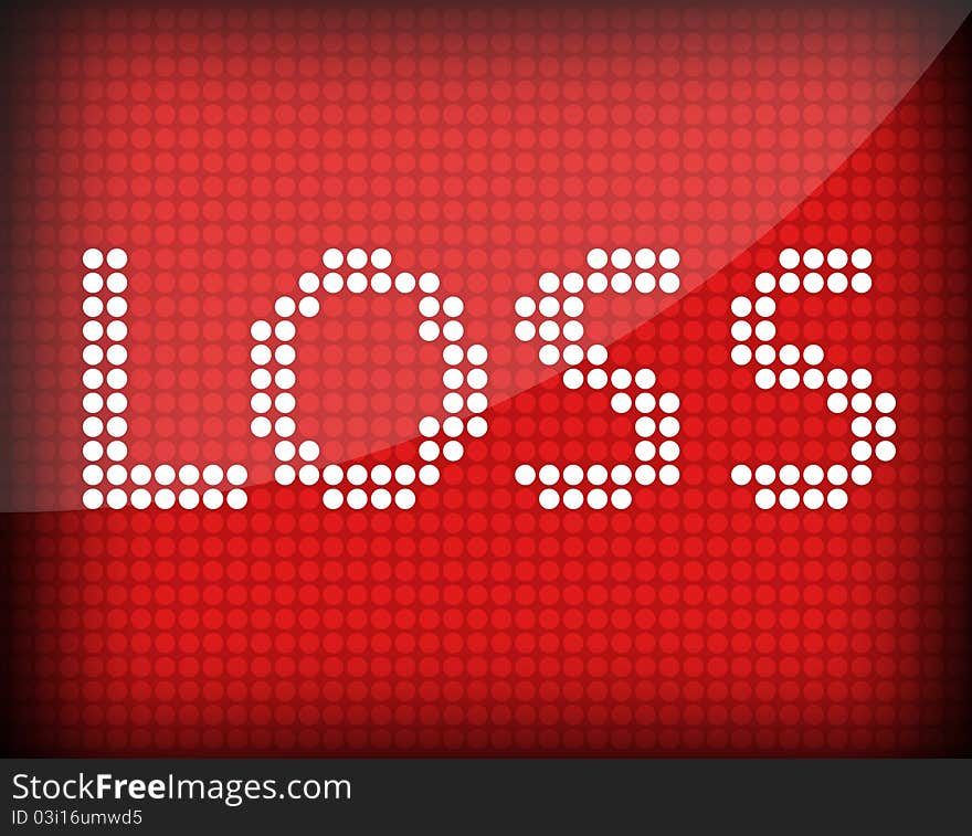 Loss text on a red background