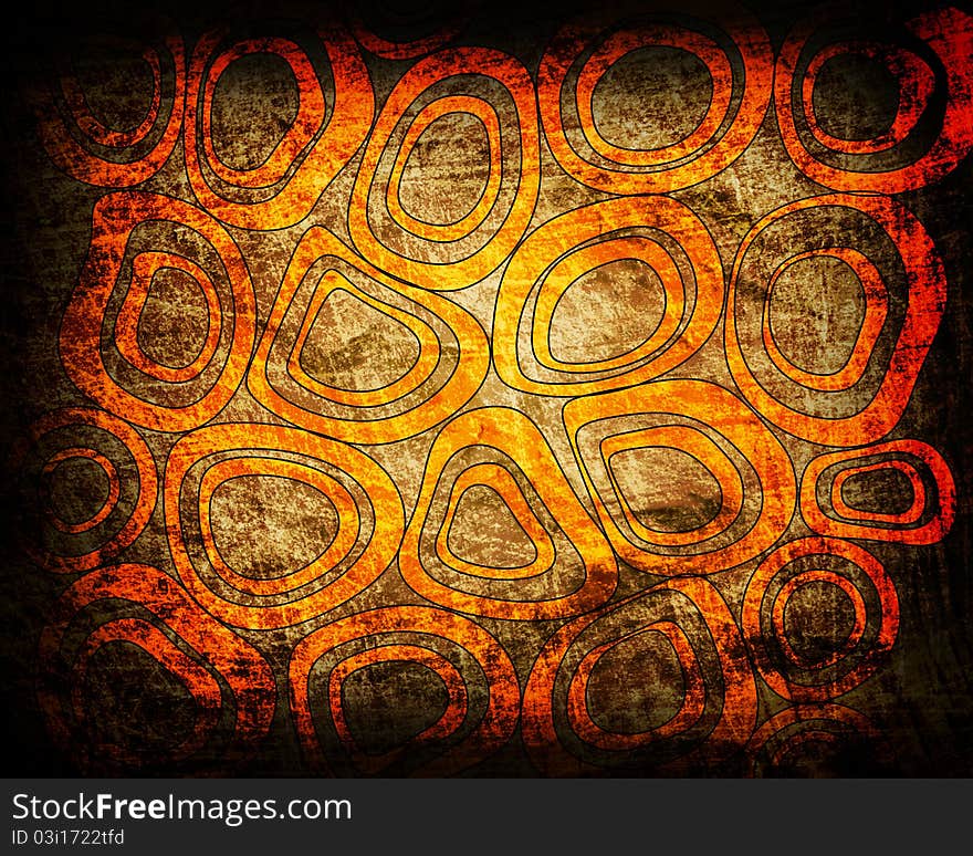 Orange circles grunge background