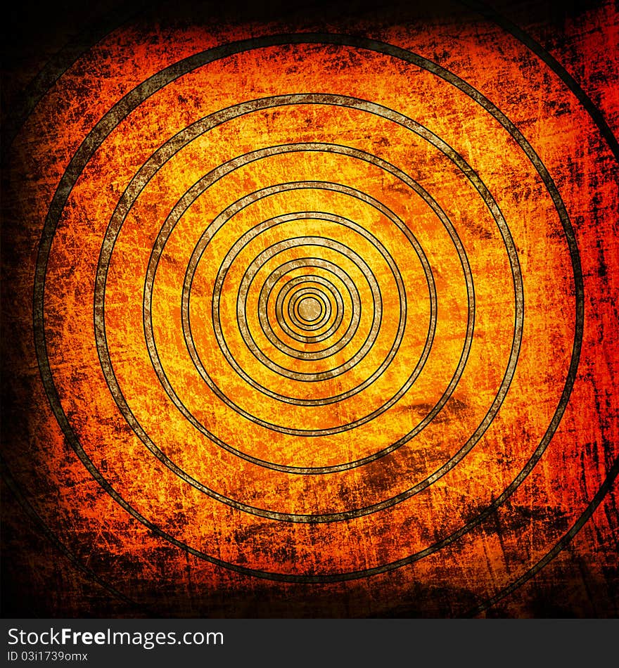 Orange Circles Grunge Backgrouns