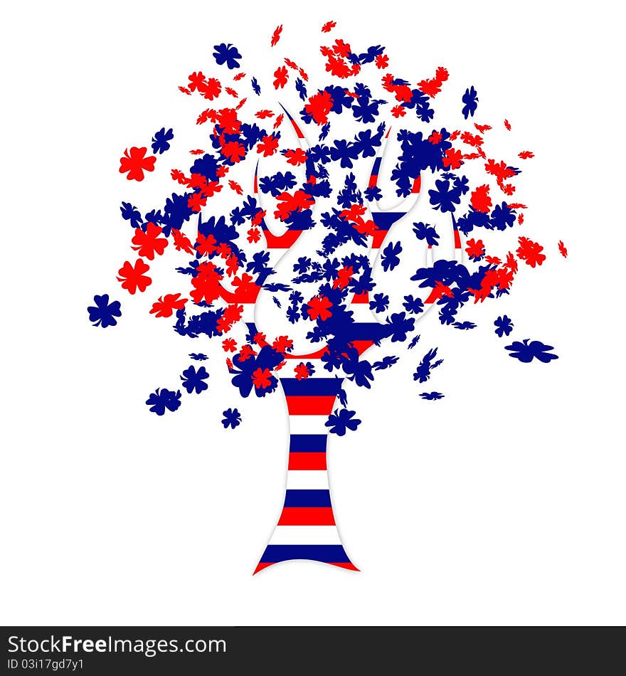 Russian flag in a form of tree. Russian flag in a form of tree