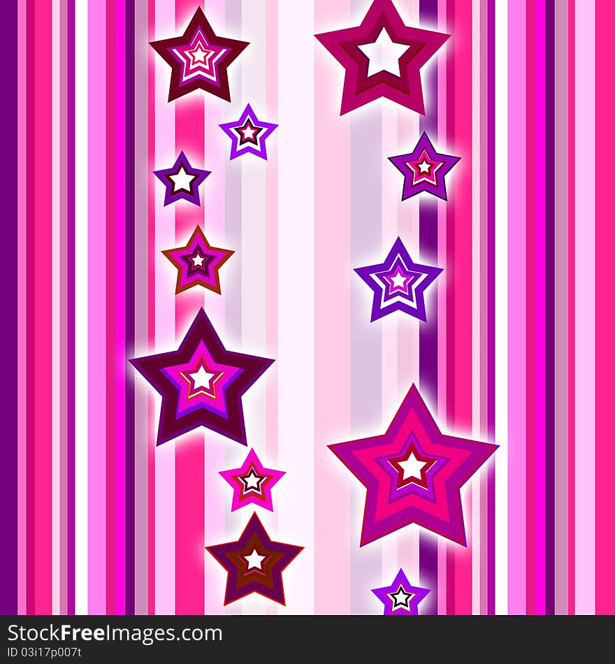 Stars on a background of colorful stripes. Stars on a background of colorful stripes