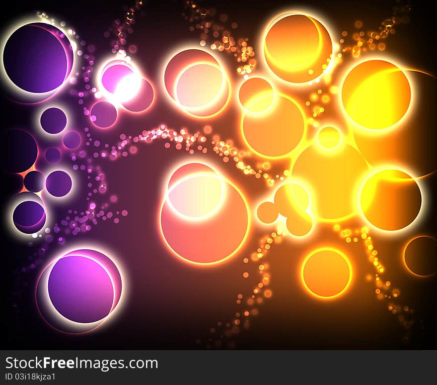 Abstract background with glowing circles