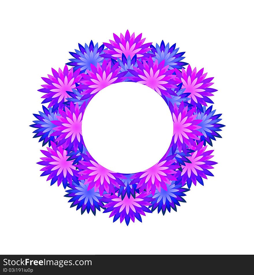 Wreath of blue flowers