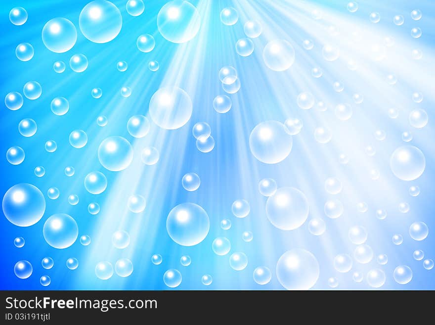 Abstract blue bubble light background