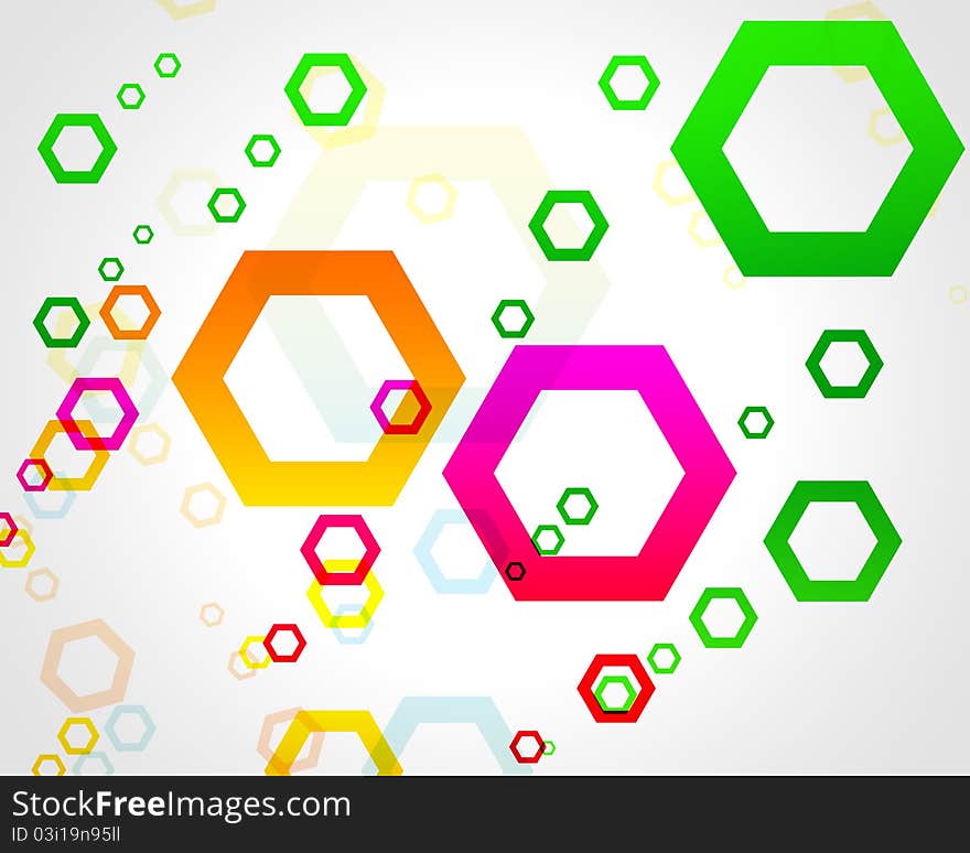 Colored hexagons