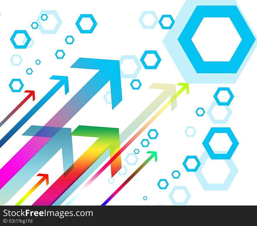 Colorful arrows on a white background