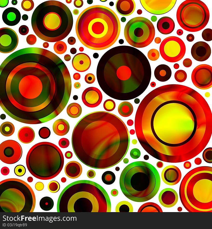 Abstract colorful circles on a white background