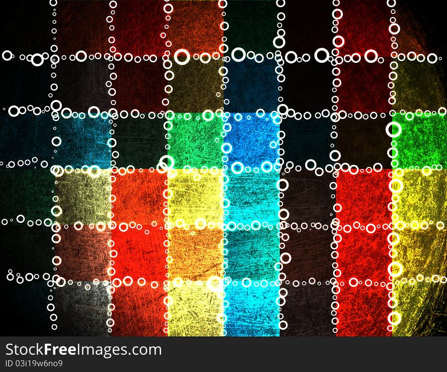 Abstract colorful grunge checkered background