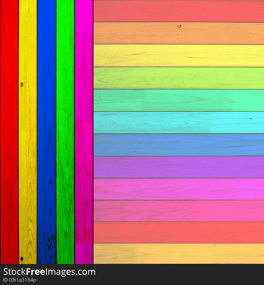 Colorful wood planks