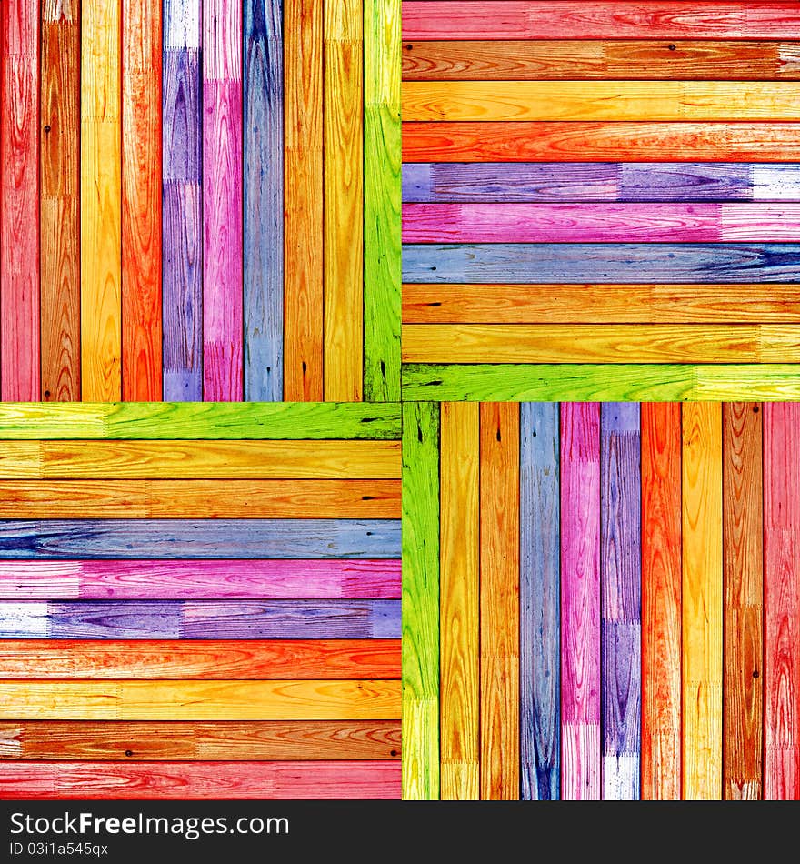 Colorful wood planks