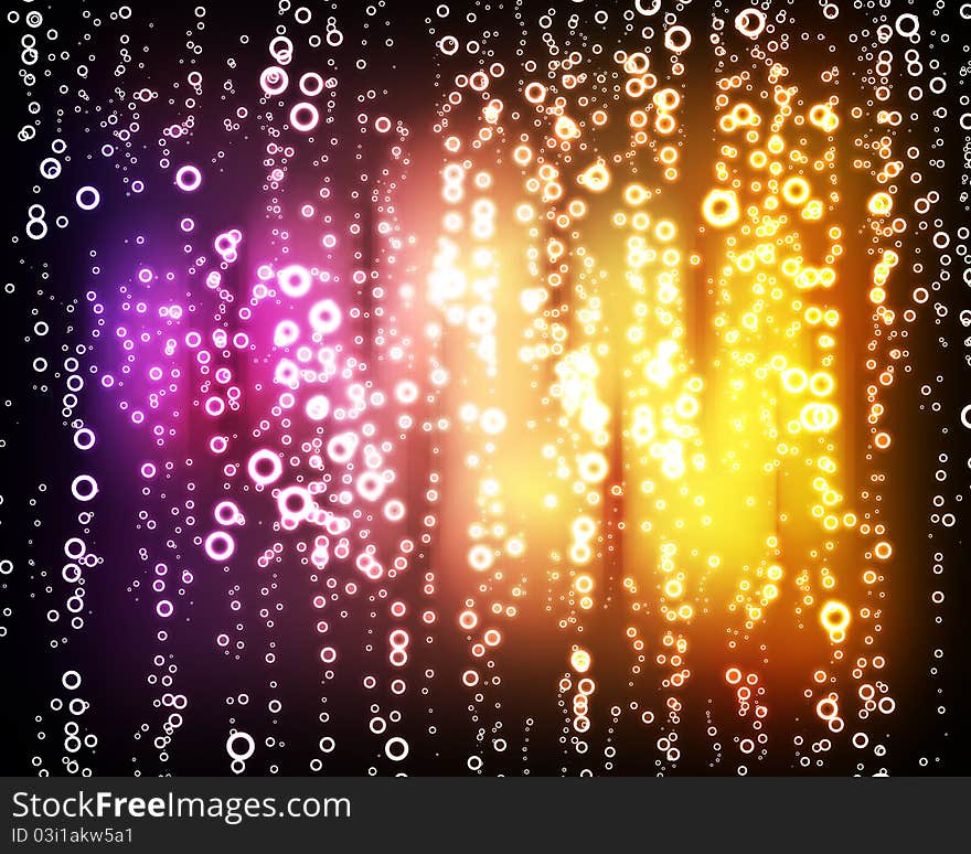 Glowing Circles On Colorful Background