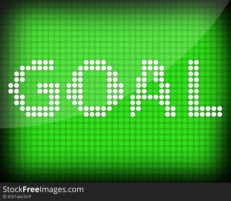 Goal text on a green background