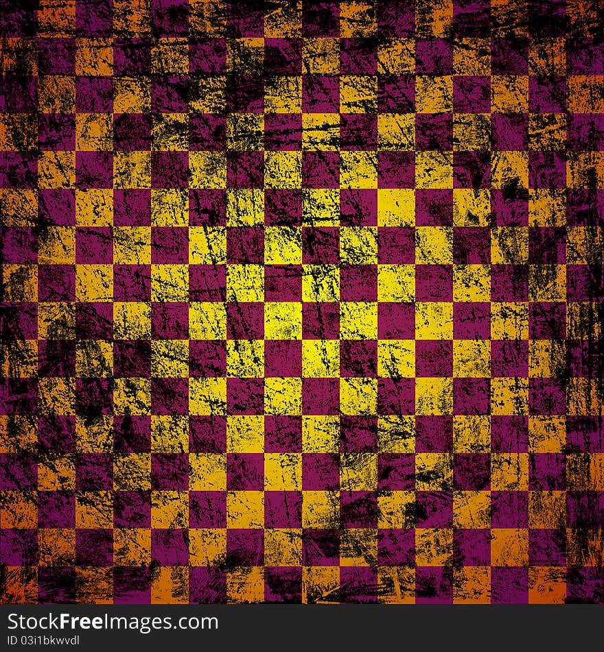 Dark abstract grunge chessboard background