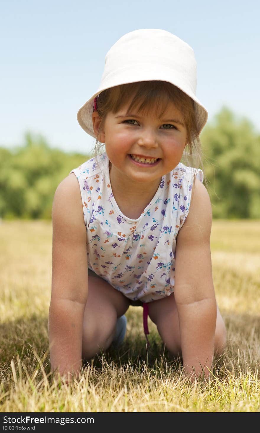 Little adorable girl in the park