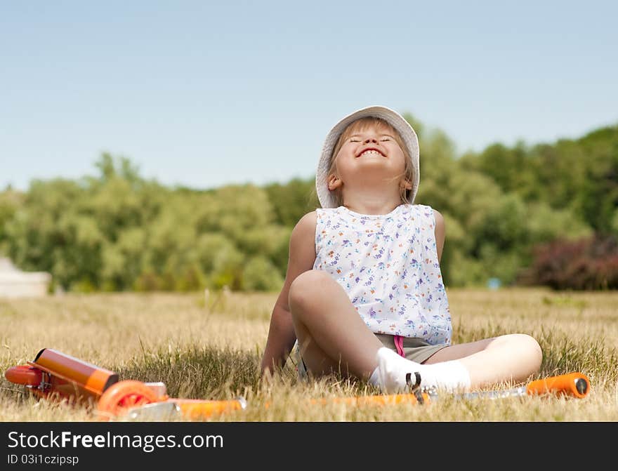 Little adorable girl in the park