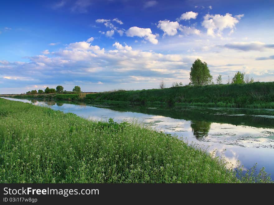 Summer evening near the river