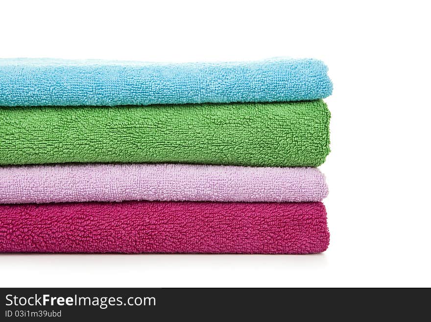 Colorful Towels on white background