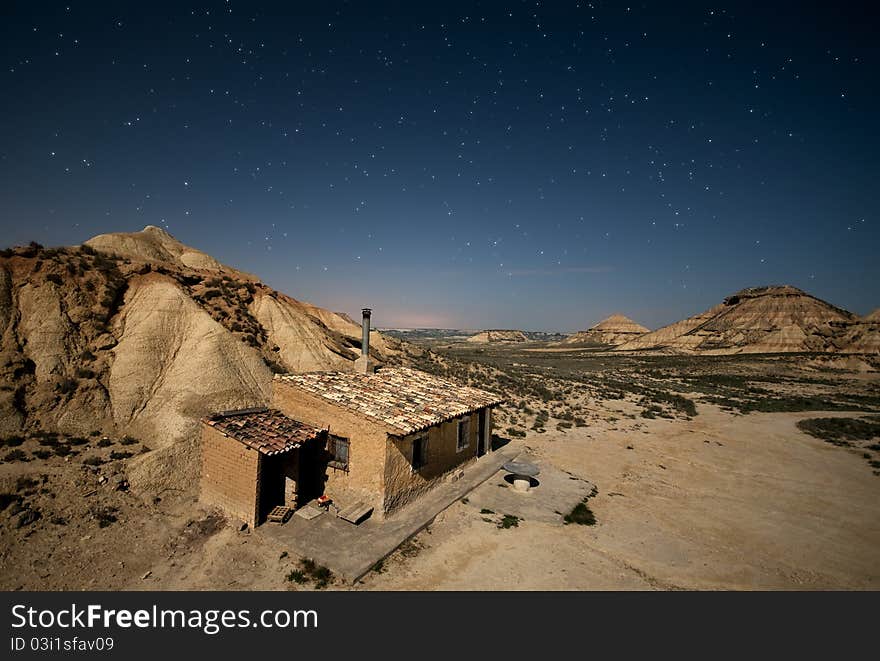 Stars over the Bardenas desert. Stars over the Bardenas desert