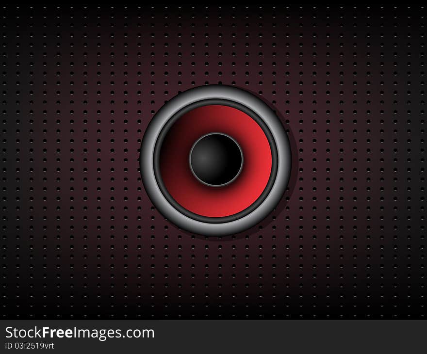 Music background with red speaker