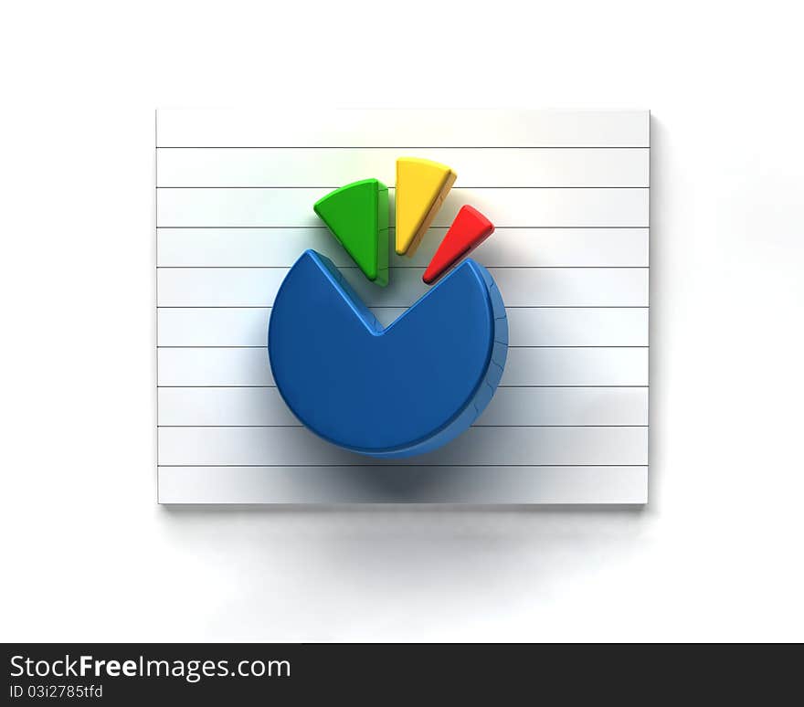 3D business graph on white background. 3D business graph on white background