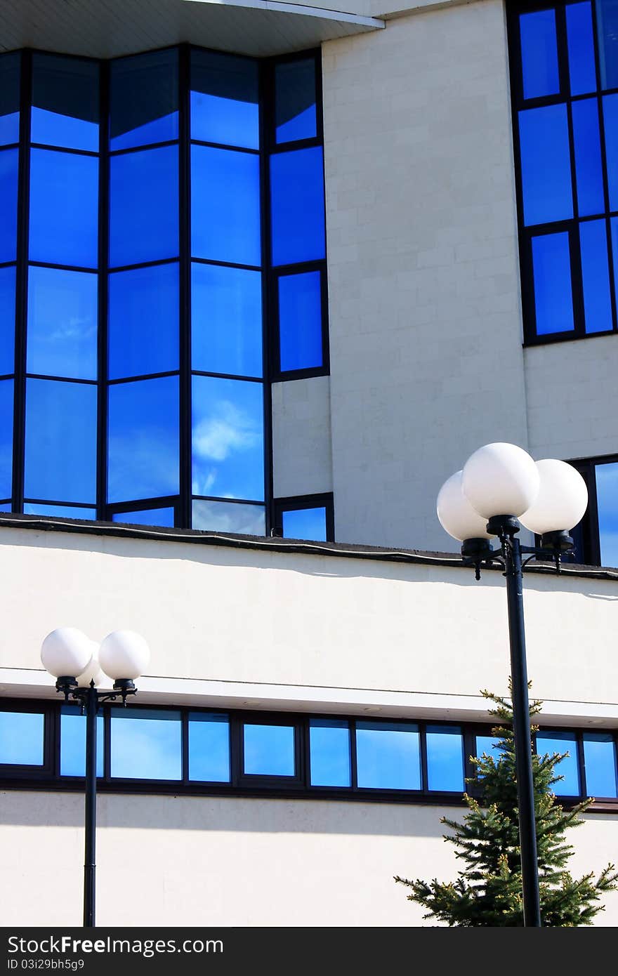 Modern building in bright summer day. Modern building in bright summer day