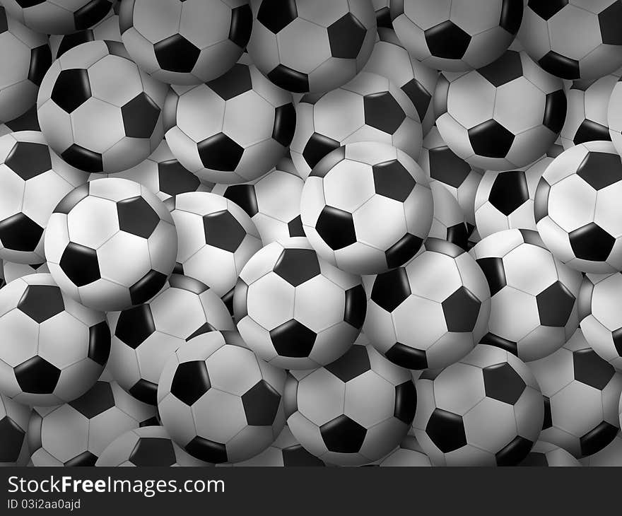 Abstract Soccer background with soccer balls