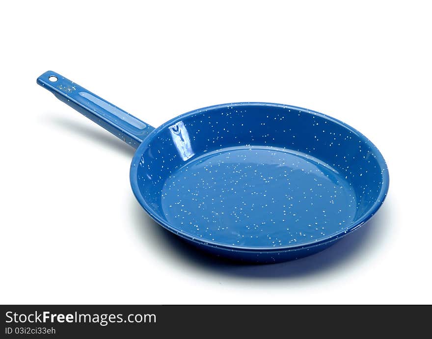 Antique Blue Speckled Cowboy Frying Pan