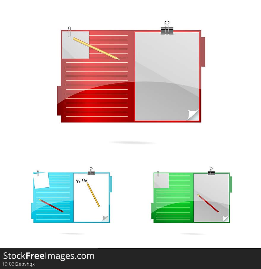 Colored and glass office folders set