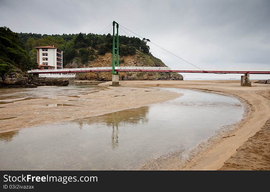 Bridge over the Arena beach. Bridge over the Arena beach