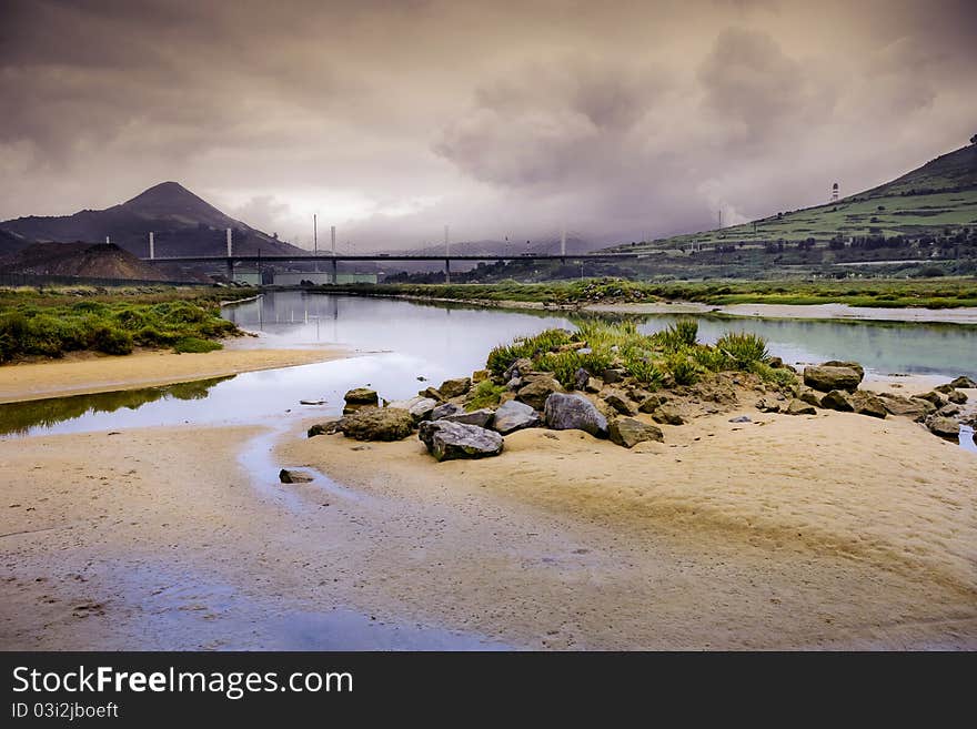 Oil industry on the river Barbadun. Oil industry on the river Barbadun