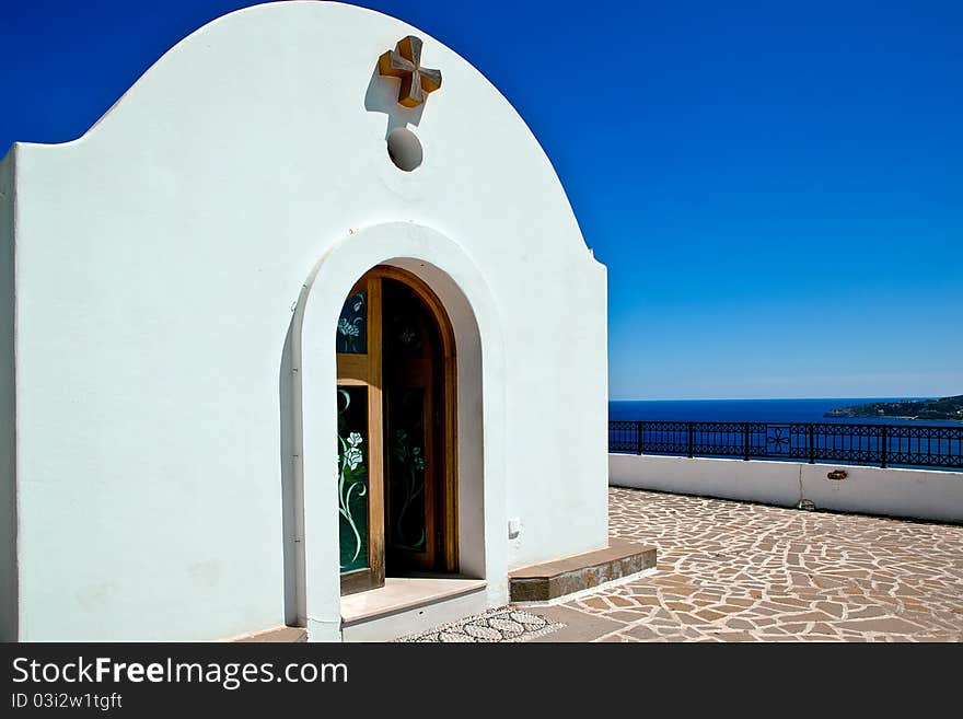 Little white church in Rhodes ,Greece. Little white church in Rhodes ,Greece