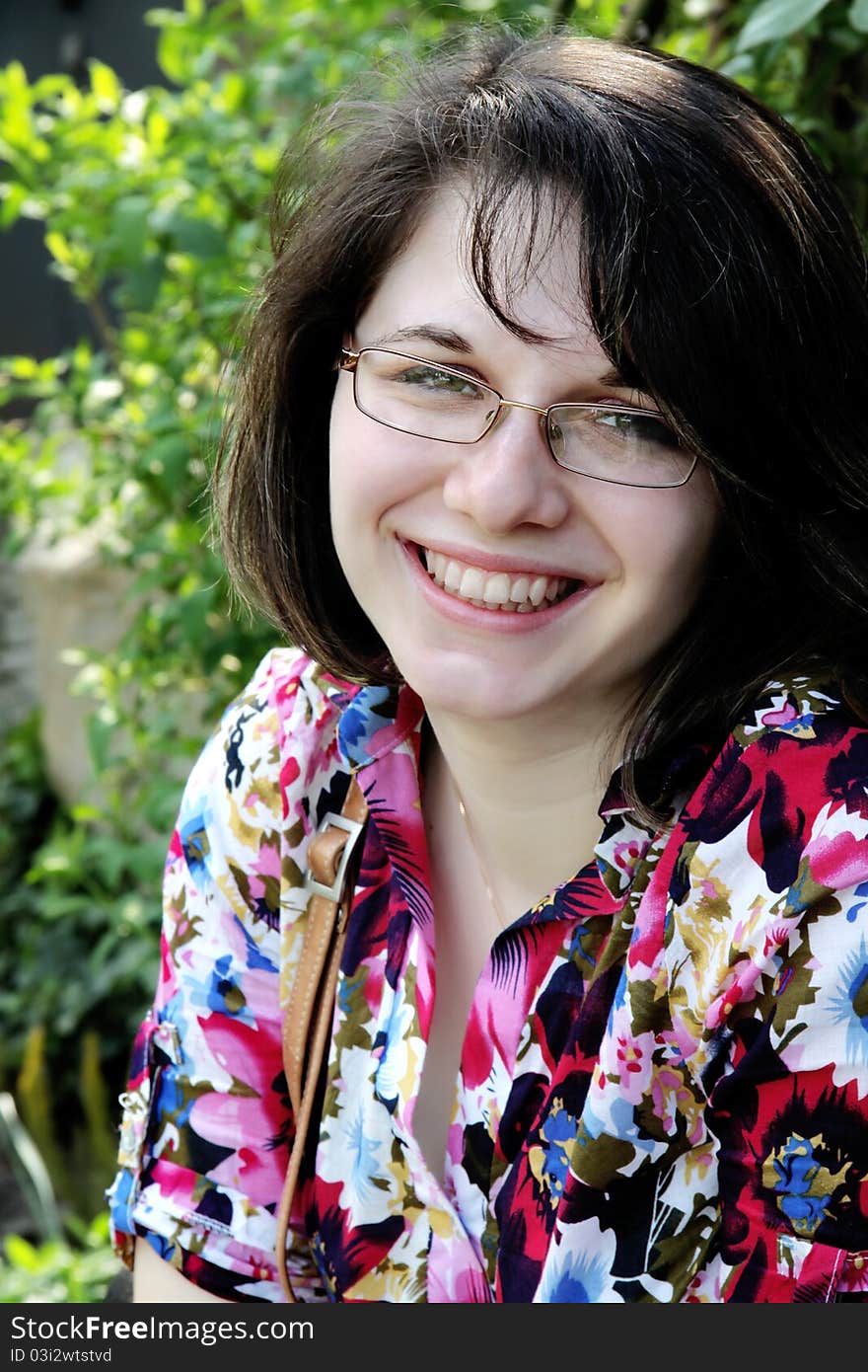 Portrait of a beautiful young lady smiling. Portrait of a beautiful young lady smiling