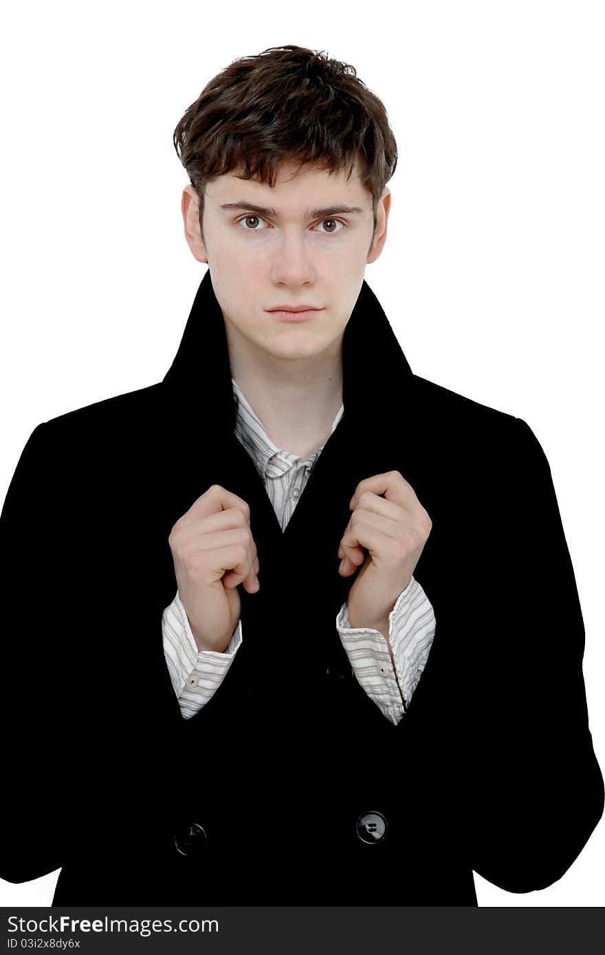 Fashion portrait of the young beautiful man. Fashion portrait of the young beautiful man