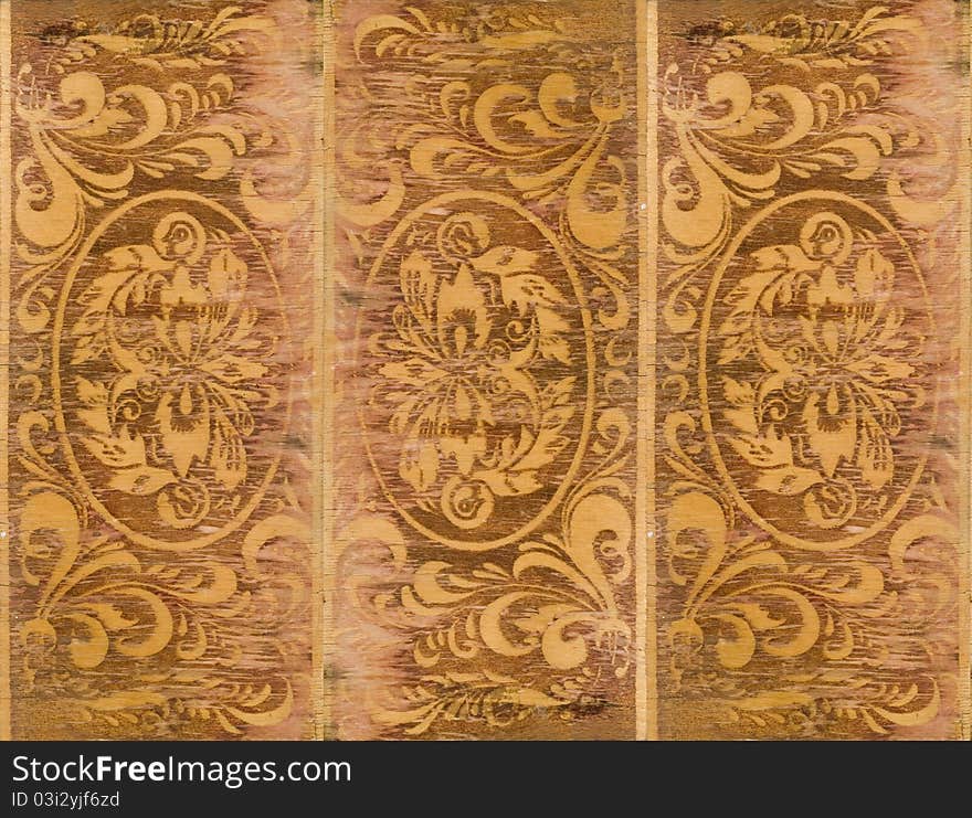 Vintage patterns on wooden background