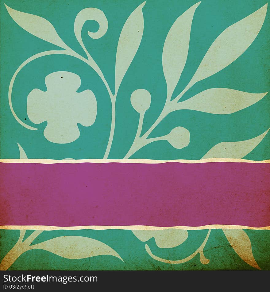 Vintage background with spring flowers, grunge paper