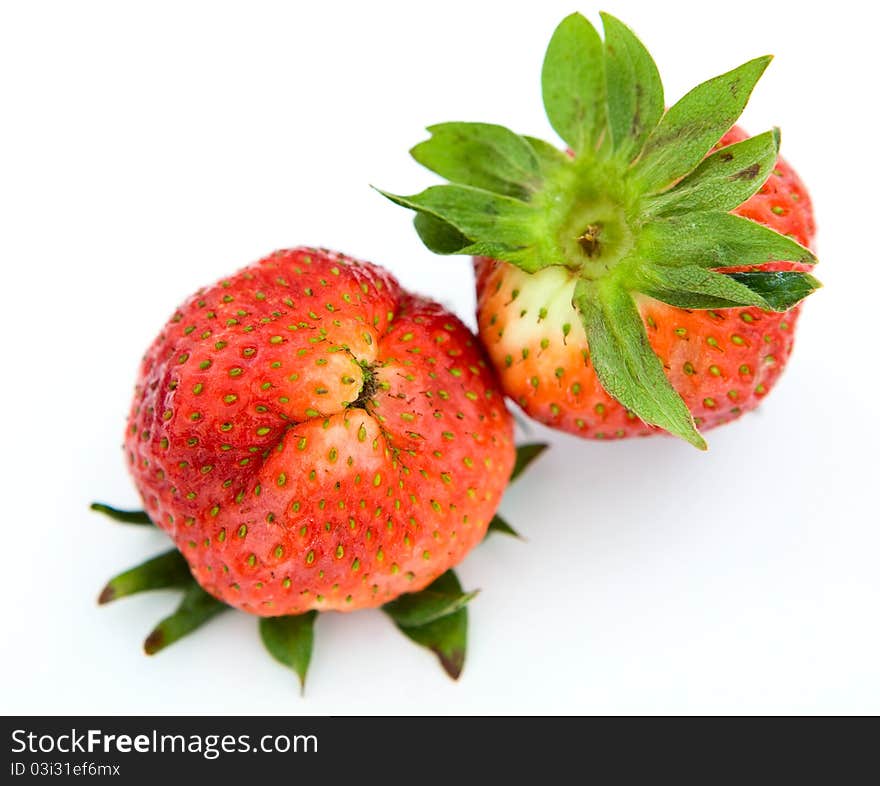 Fresh strawberry on the white background