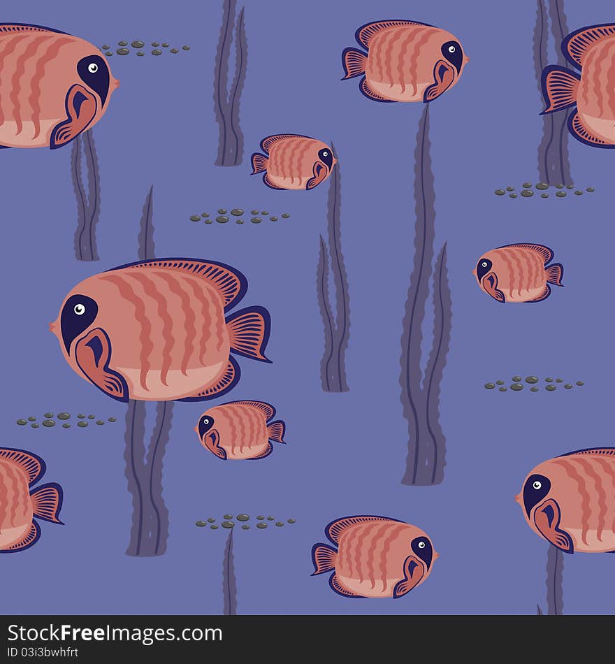 Seamless pattern red fish