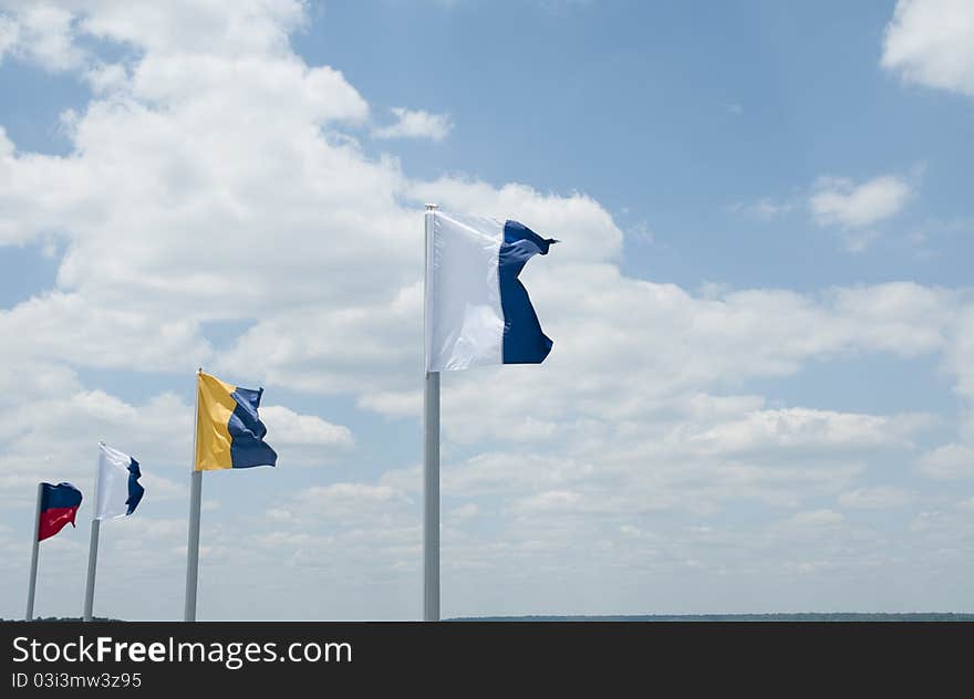 Flags in the wind